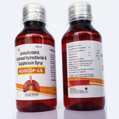 Levosalbutamol 1mg + Ambroxol 30 mg + Guaiphensin 50 mg Suspension