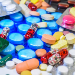 different types medicine isolated view closeup many drugs background 242245 162
